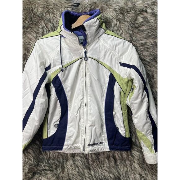 Obermeyer Ridgeline Junior' Ski Coat / Jacket White Purple and Green Size 14‎